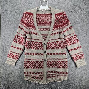 J Jill Cardigan Women's Medium Yak Hair & Wool Blend Metallic Sequin Nordic
